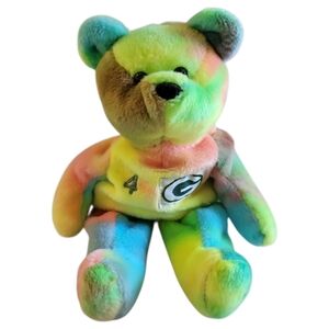 Vtg 1999 Salvino's NFL Bammers "Brett Favre" #4 Beanie Bear, Green Bay Packers